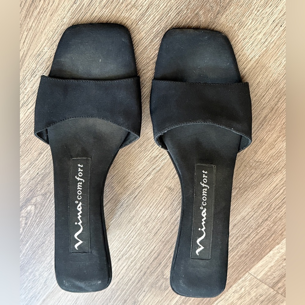 Nina Comfort Slides with Clear Heel 6 - Picture 1 of 15